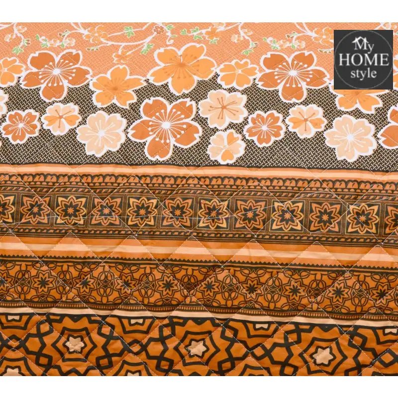 3 Pcs Quilted Floral Print Bedspread set MHS - 09 - myhomestyle.pk