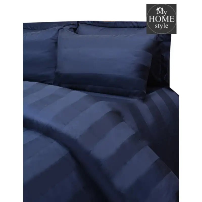 3 Pcs Satin Strip Bed Sheet MHS - 592 - myhomestyle.pk