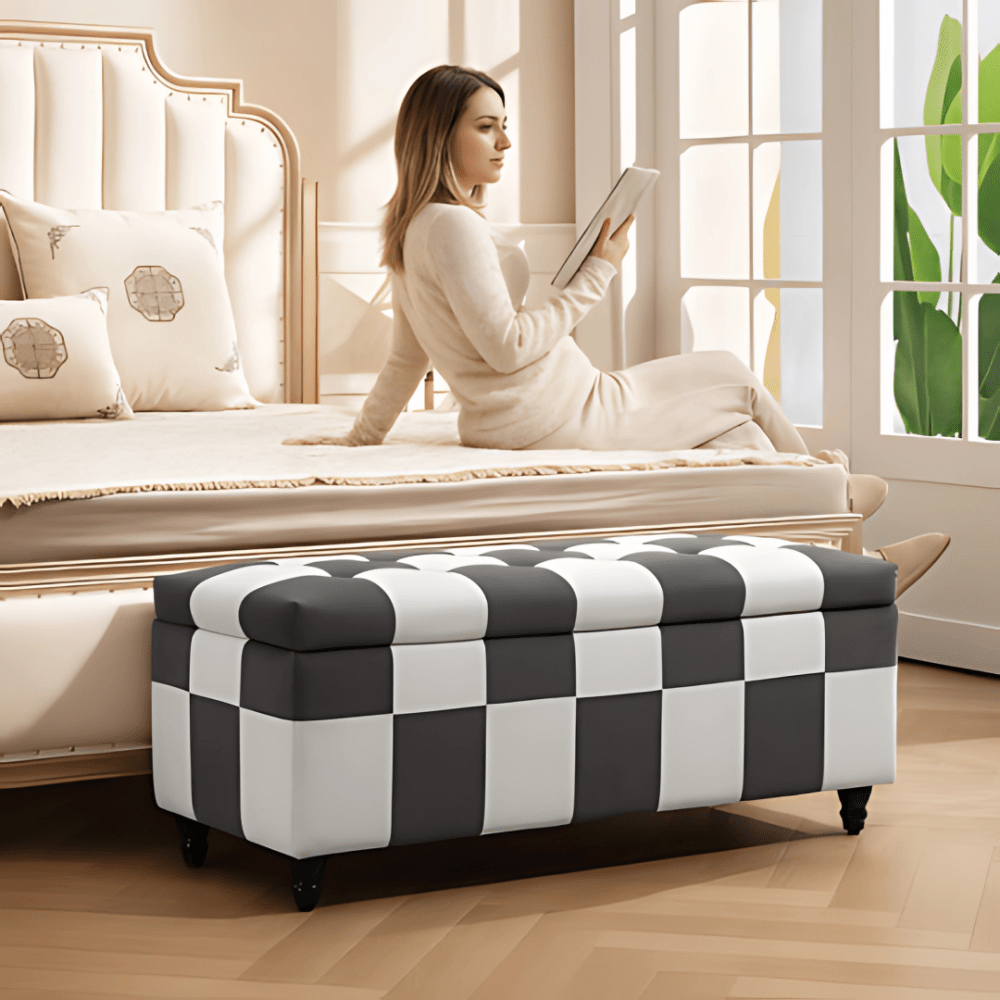 3 Seater Chess Comfy Storage Box - 1520 - myhomestyle.pk