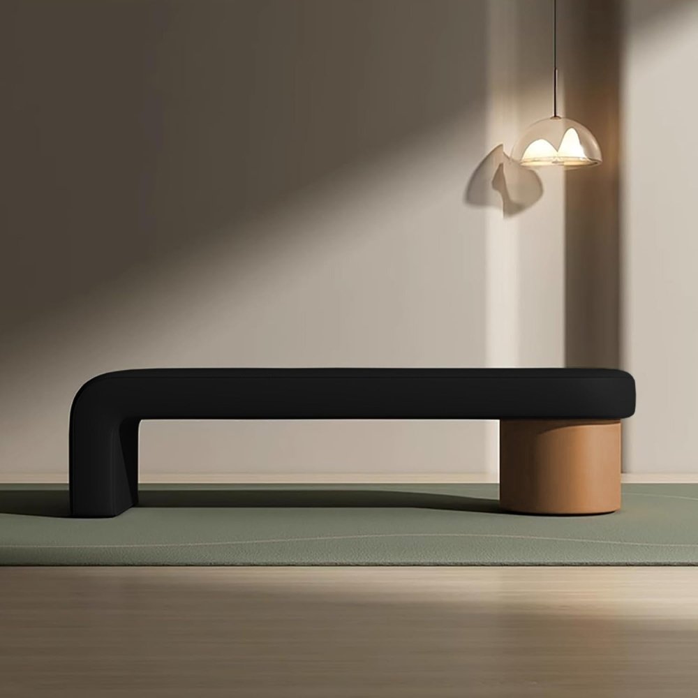 3 Seater Leathered Modern Luxury Ottoman Stool - 1472 - myhomestyle.pk