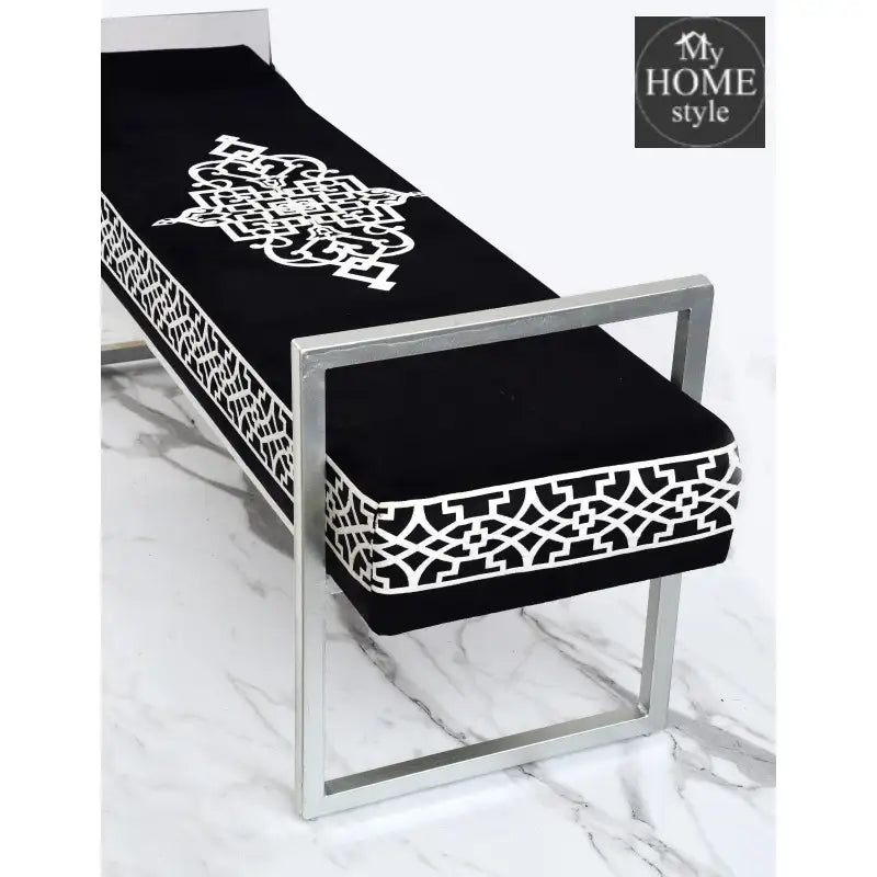 3 Seater Luxury Embroidered Steel Stand Stool - 1178 - myhomestyle.pk