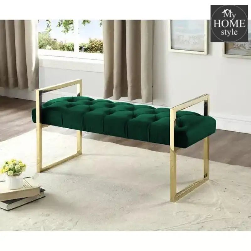3 Seater Luxury Stainless Steel Ottoman Stool - 951 - myhomestyle.pk