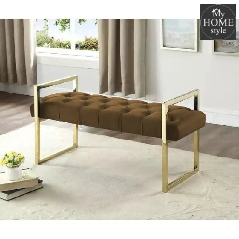 3 Seater Luxury Stainless Steel Ottoman Stool - 952 - myhomestyle.pk
