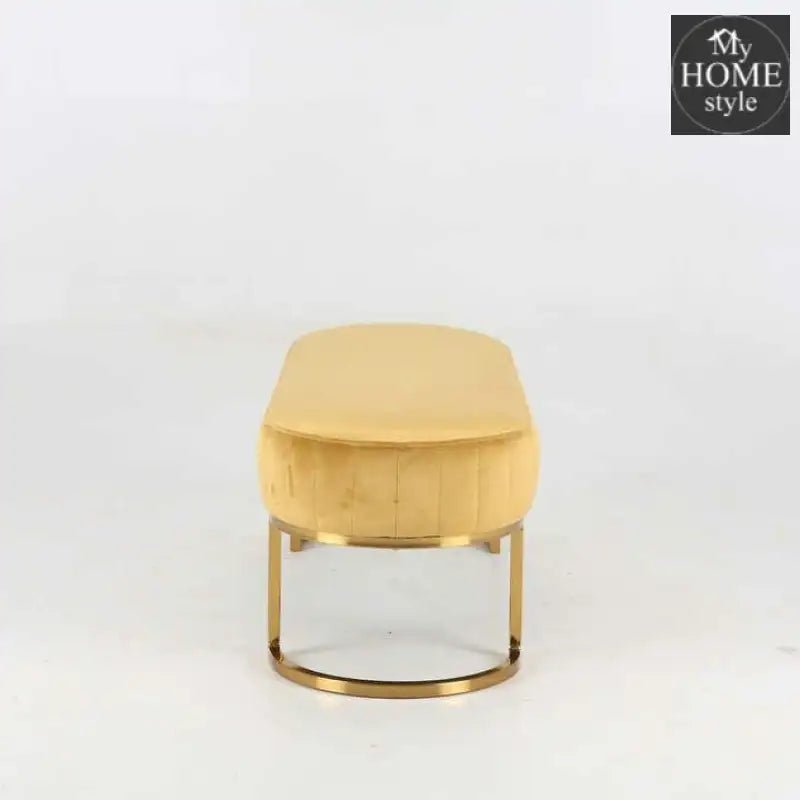 3 Seater Luxury Velvet Stool With Golden Steel Stand - 1099 - myhomestyle.pk