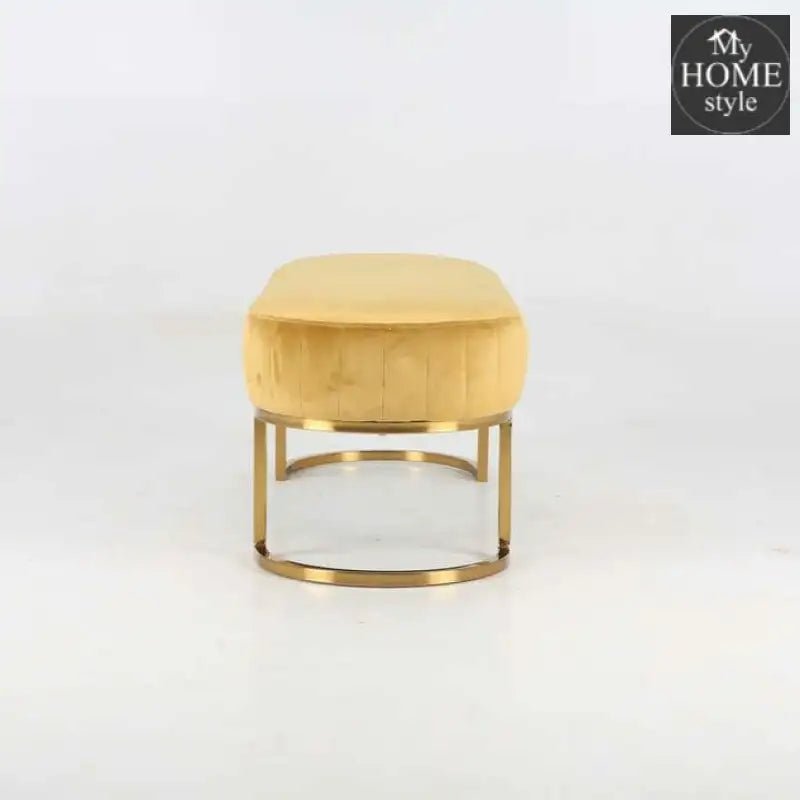3 Seater Luxury Velvet Stool With Golden Steel Stand - 1099 - myhomestyle.pk