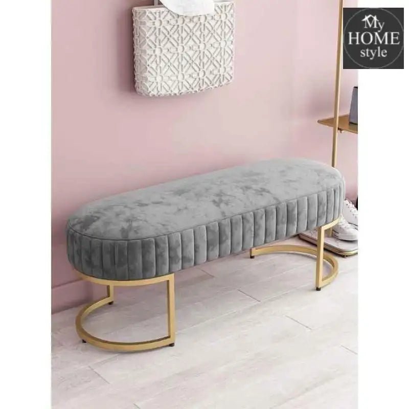 3 Seater Luxury Velvet Stool With Golden Steel Stand - 1100 - myhomestyle.pk