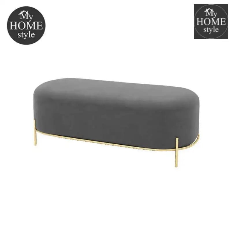 3 Seater Luxury Velvet Stool With Steel Stand - 1056 - myhomestyle.pk