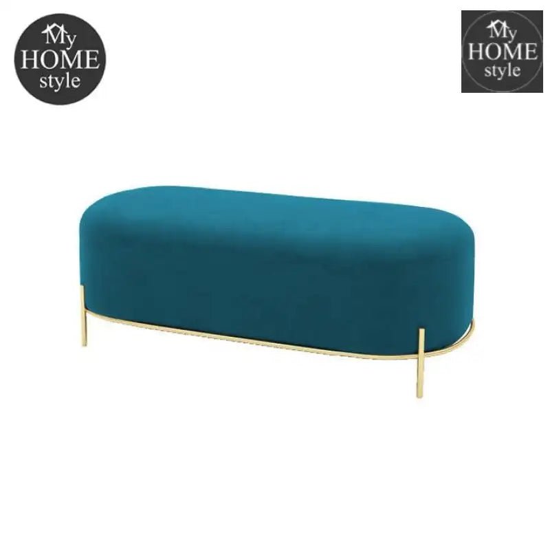3 Seater Luxury Velvet Stool With Steel Stand - 1056 - myhomestyle.pk
