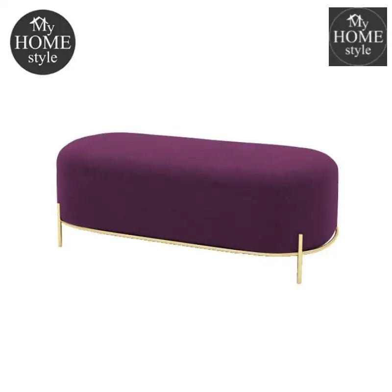 3 Seater Luxury Velvet Stool With Steel Stand - 1056 - myhomestyle.pk