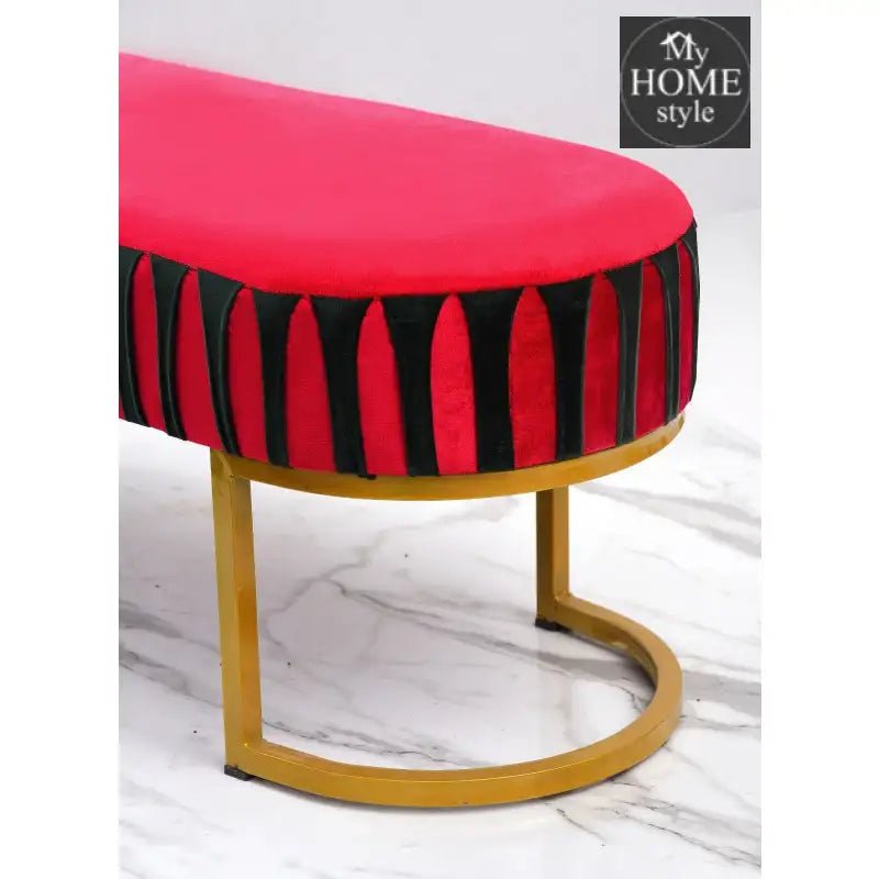 3 Seater Luxury Velvet Stool With Steel Stand - 1152 - myhomestyle.pk