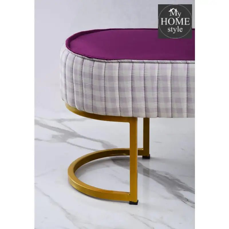 3 Seater Luxury Velvet Stool With Steel Stand - 1161 - myhomestyle.pk