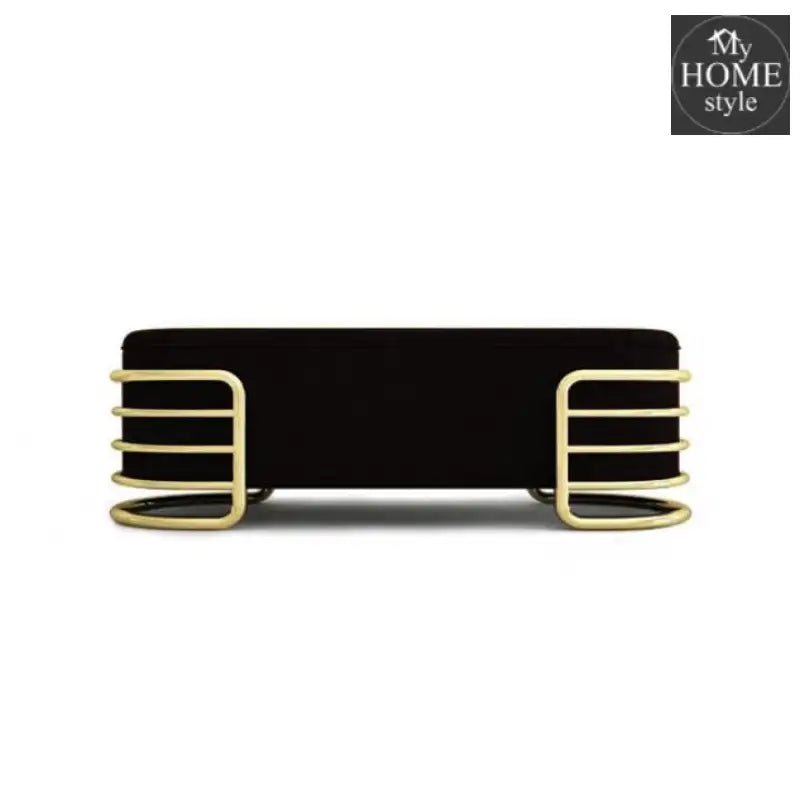 3 Seater Luxury Wooden Stool With Steel Stand - 766 - myhomestyle.pk