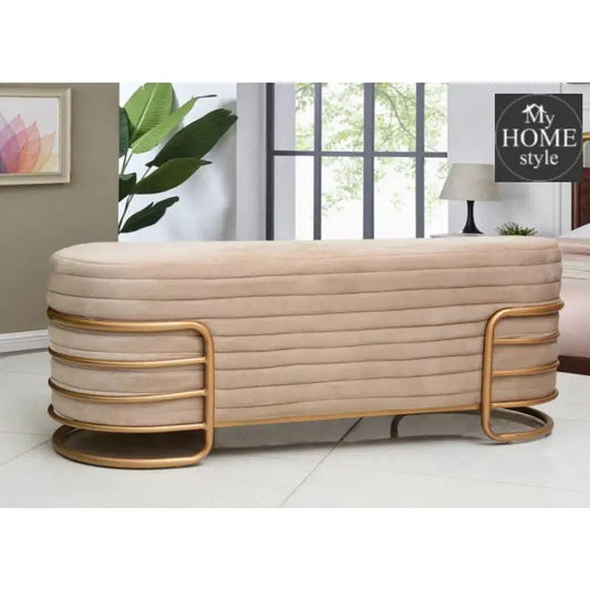 3 Seater Luxury Wooden Stool With Steel Stand - 848 - myhomestyle.pk