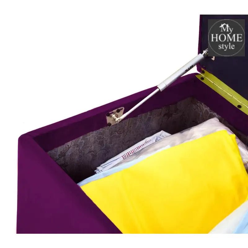 3 Seater Ottoman Storage Box With Embroidery - 919 - myhomestyle.pk