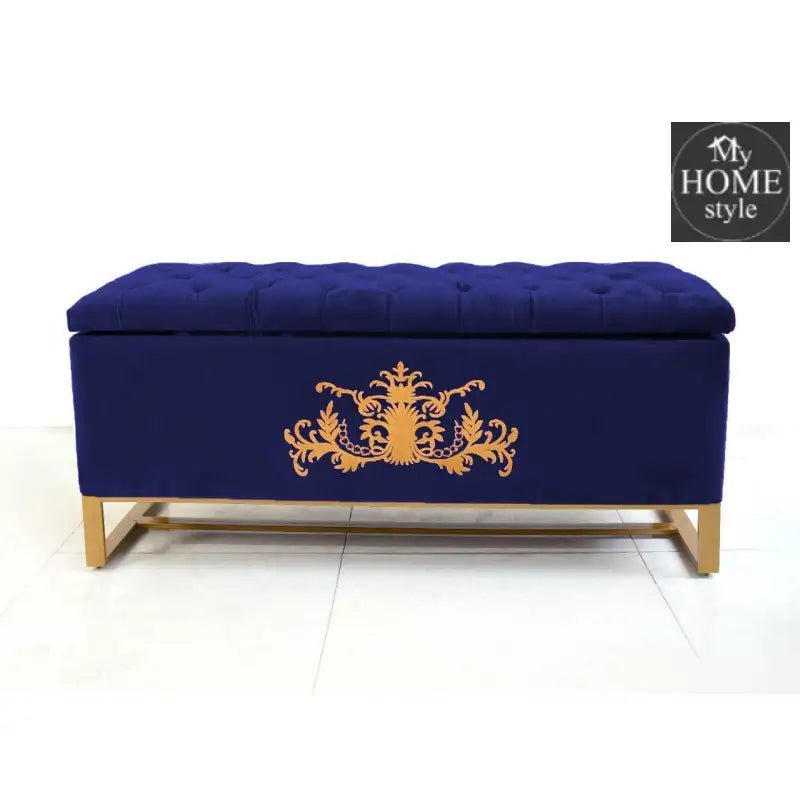 3 Seater Ottoman Storage Box With Embroidery - 922 - myhomestyle.pk