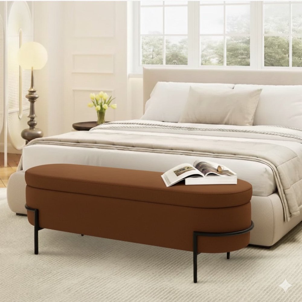 3 Seater Storage Modern Luxury End Stool - 1487 - myhomestyle.pk