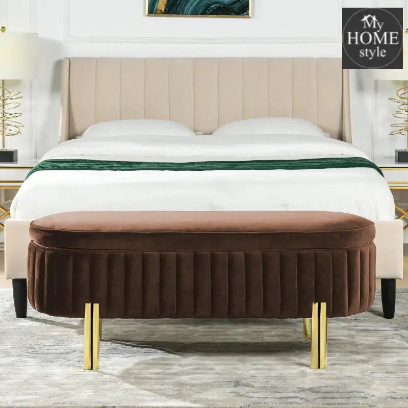 3 Seater Velvet Luxury Stool With Storage Space - 1224 - myhomestyle.pk
