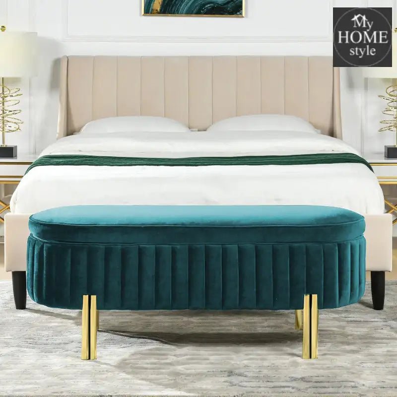 3 Seater Velvet Luxury Stool With Storage Space - 1224 - myhomestyle.pk