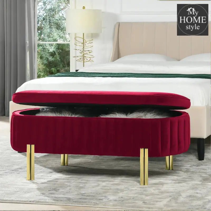 3 Seater Velvet Luxury Stool With Storage Space - 1224 - myhomestyle.pk