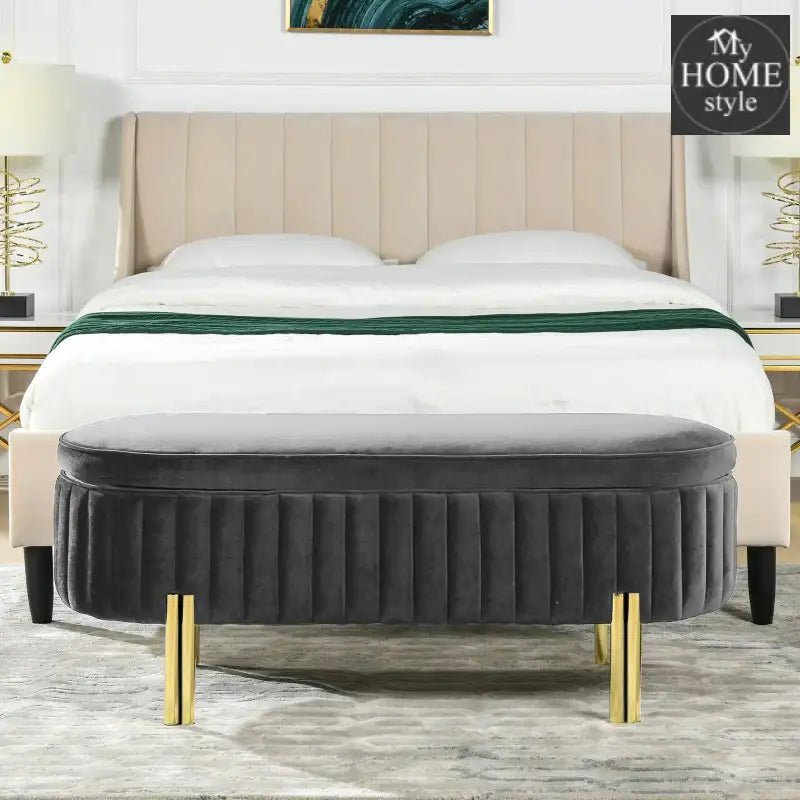 3 Seater Velvet Luxury Stool With Storage Space - 1224 - myhomestyle.pk