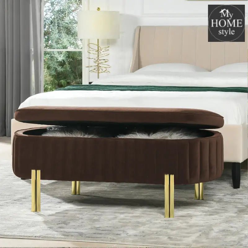 3 Seater Velvet Luxury Stool With Storage Space - 1224 - myhomestyle.pk