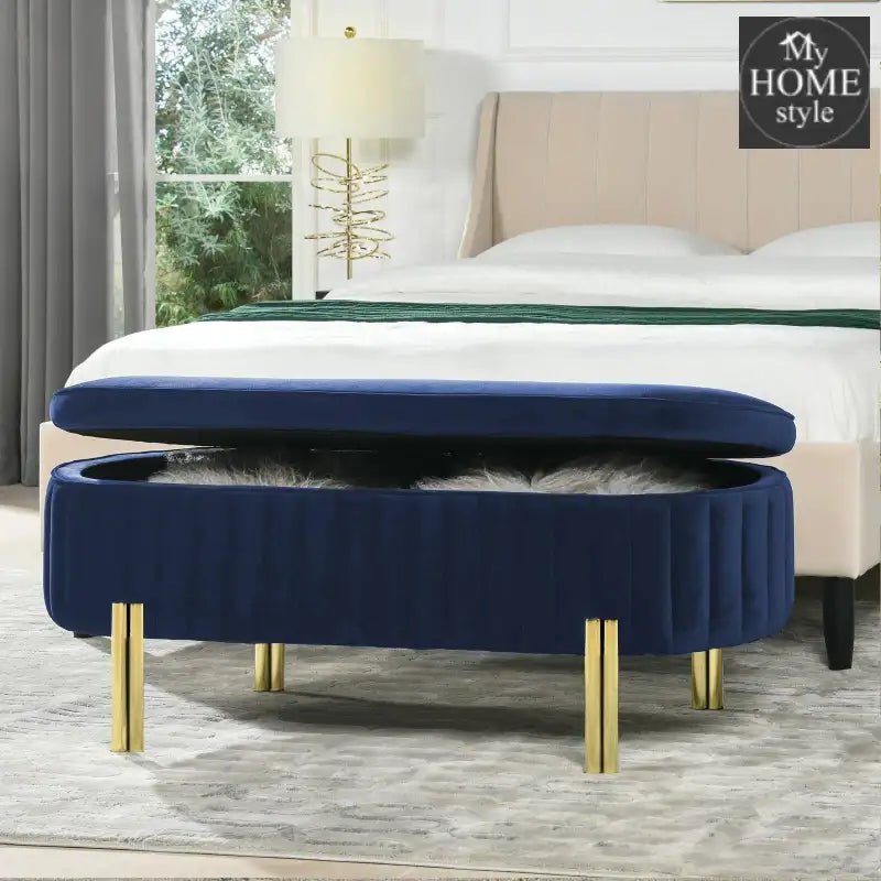 3 Seater Velvet Luxury Stool With Storage Space - 1224 - myhomestyle.pk