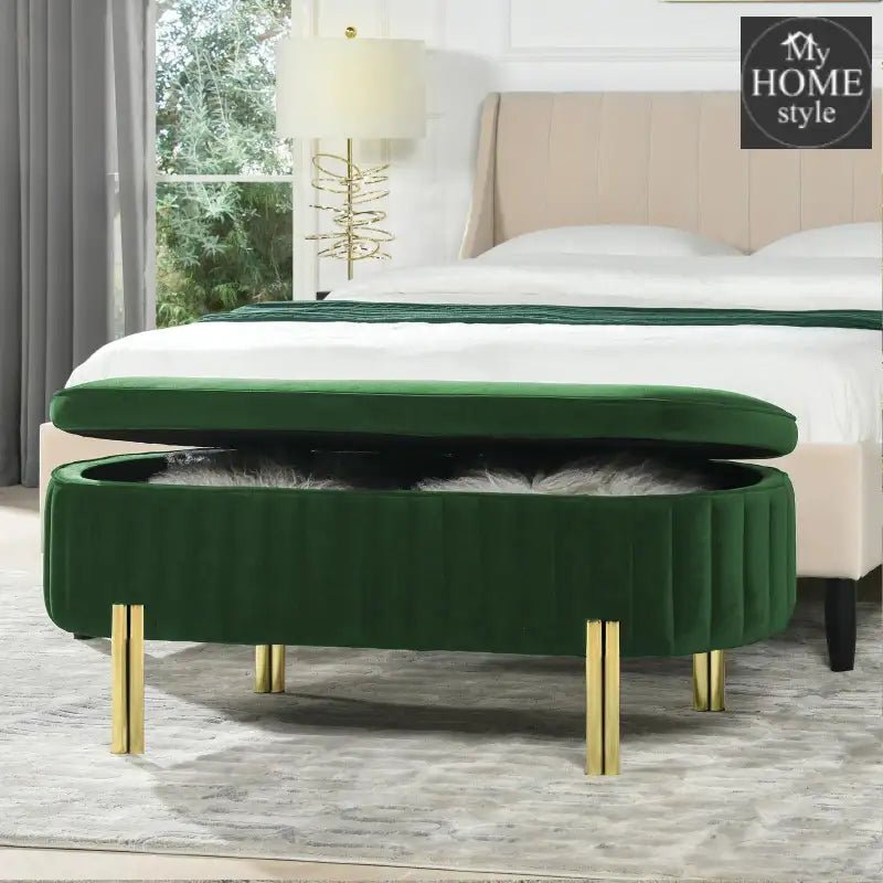 3 Seater Velvet Luxury Stool With Storage Space - 1224 - myhomestyle.pk