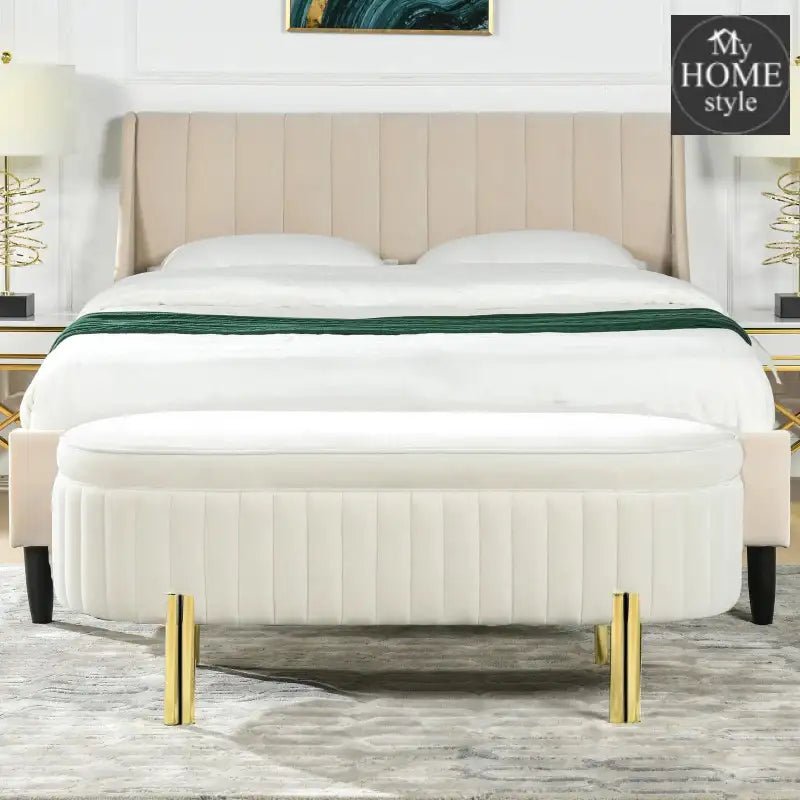 3 Seater Velvet Luxury Stool With Storage Space - 1224 - myhomestyle.pk