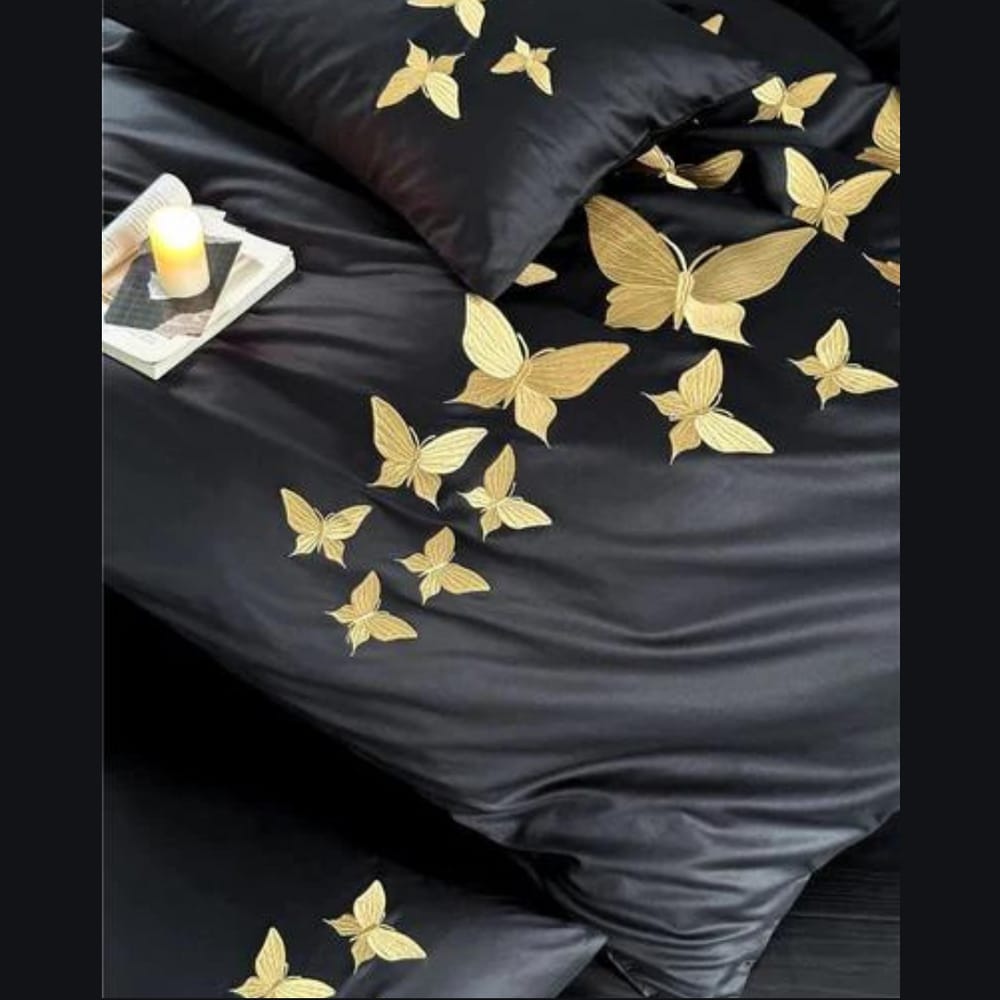 4 PCS LUXURY EMBROIDERED DUVET SET - 1266 - myhomestyle.pk