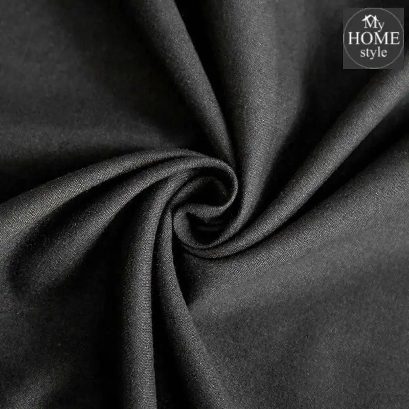 4 Pcs Sateen Duvet Set Black - myhomestyle.pk
