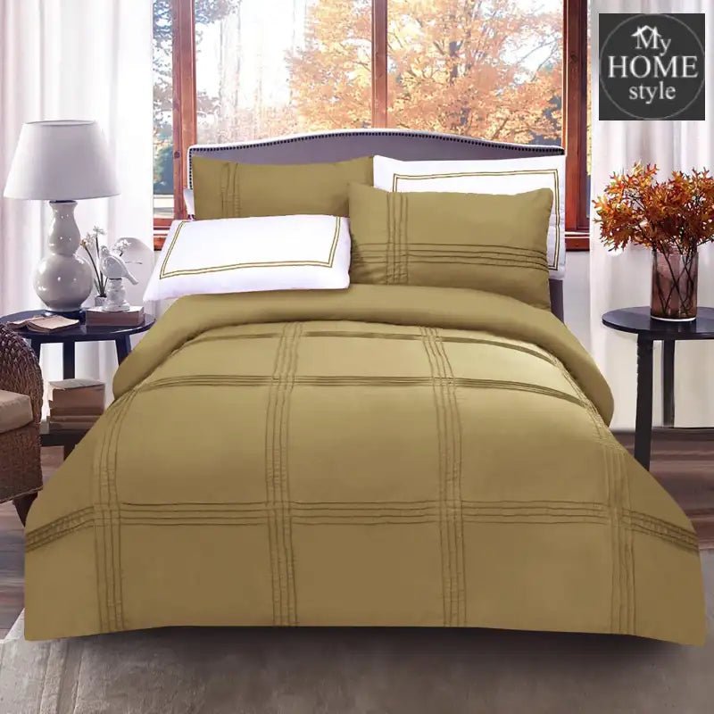 5 Pcs Baratta Pleated Duvet Set Beige - myhomestyle.pk