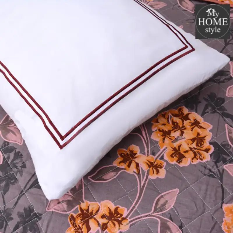 5 Pcs Quilted Printed Bedspread set MHS - 10 - myhomestyle.pk