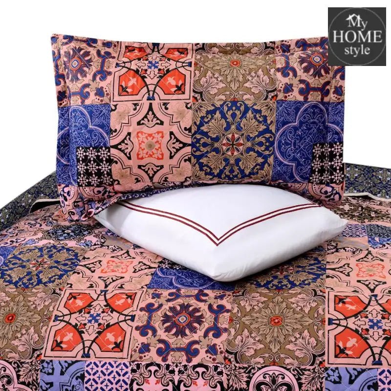 5 Pcs Quilted Printed Bedspread set MHS - 10 - myhomestyle.pk