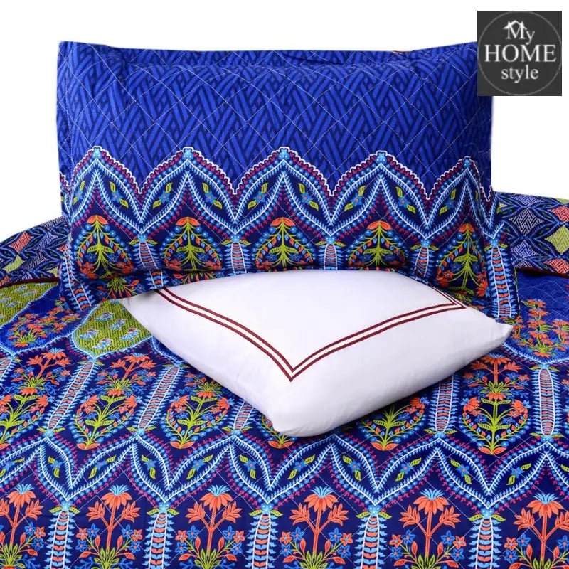 5 Pcs Quilted Printed Bedspread set MHS - 11 - myhomestyle.pk