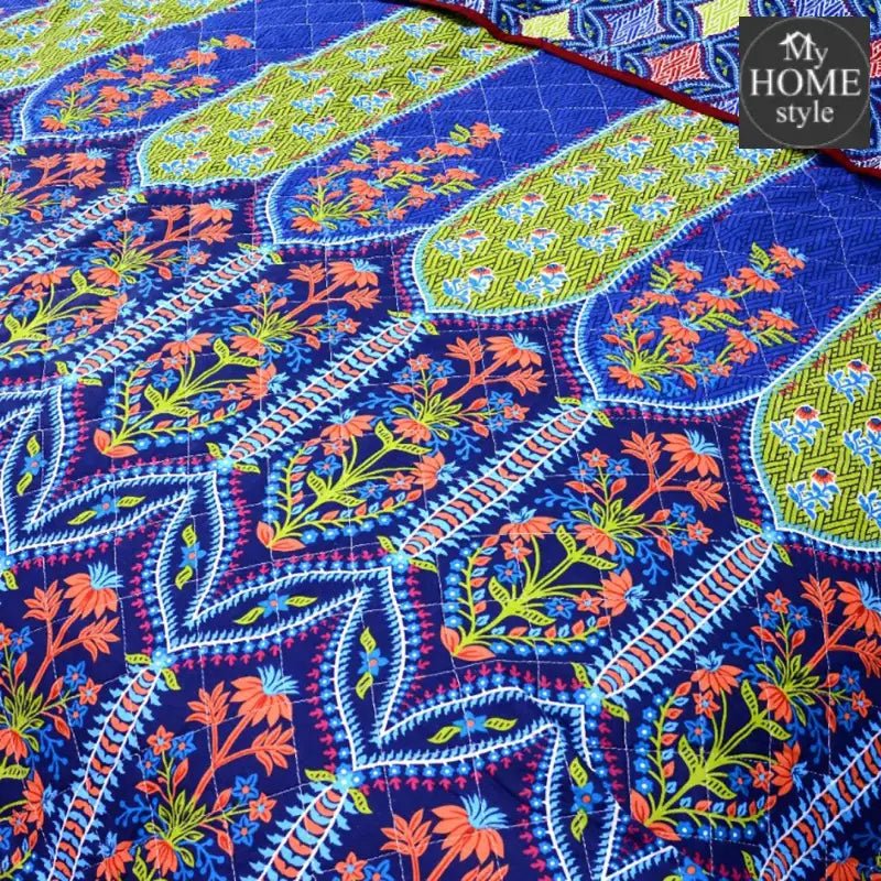 5 Pcs Quilted Printed Bedspread set MHS - 11 - myhomestyle.pk