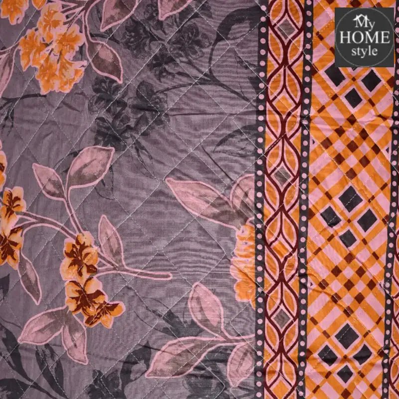 5 Pcs Quilted Printed Bedspread set MHS - 12 - myhomestyle.pk