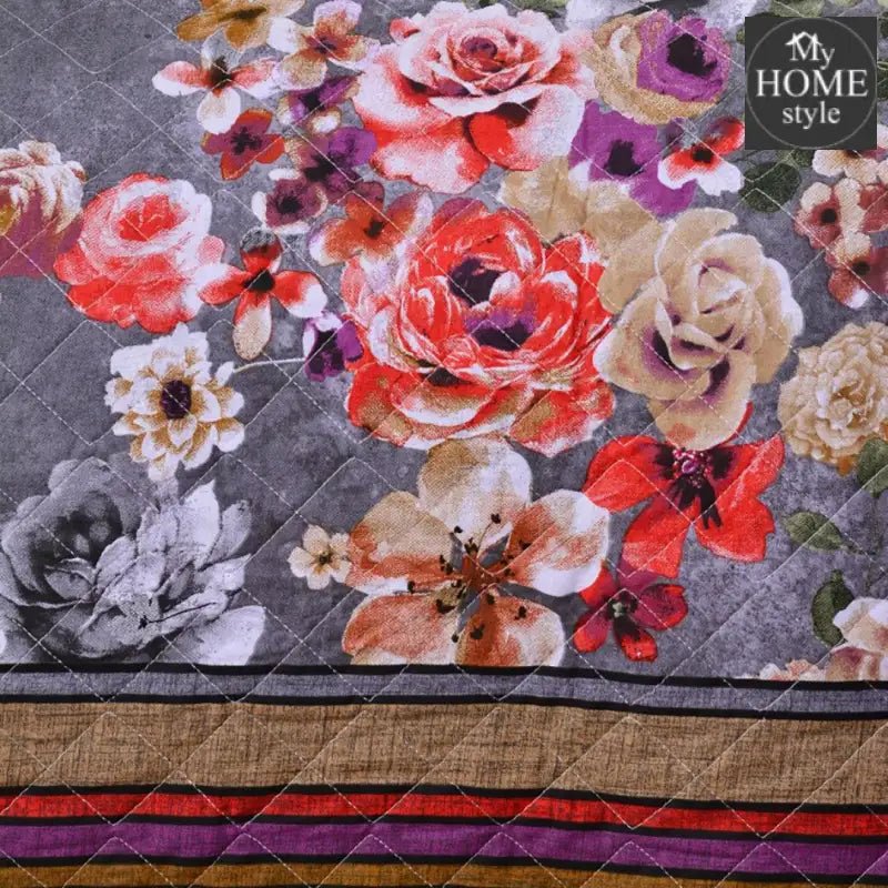 5 Pcs Quilted Printed Bedspread set MHS - 13 - myhomestyle.pk