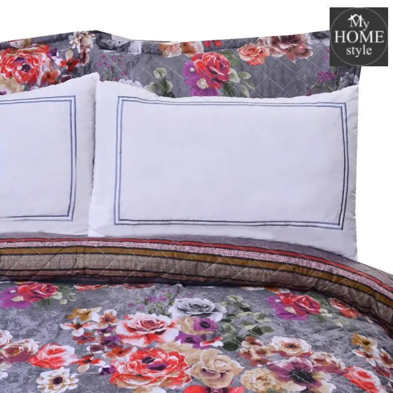 5 Pcs Quilted Printed Bedspread set MHS - 13 - myhomestyle.pk