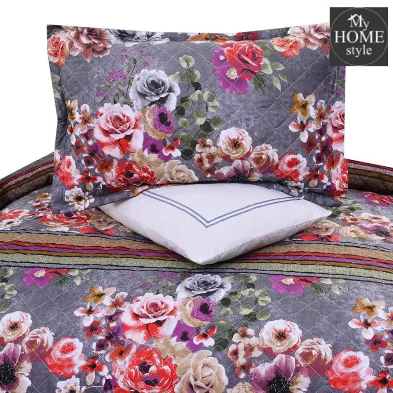 5 Pcs Quilted Printed Bedspread set MHS - 13 - myhomestyle.pk