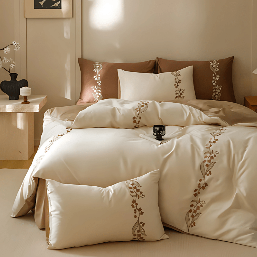 6 PCS EMBROIDERED DUVET SET - 1273 - myhomestyle.pk
