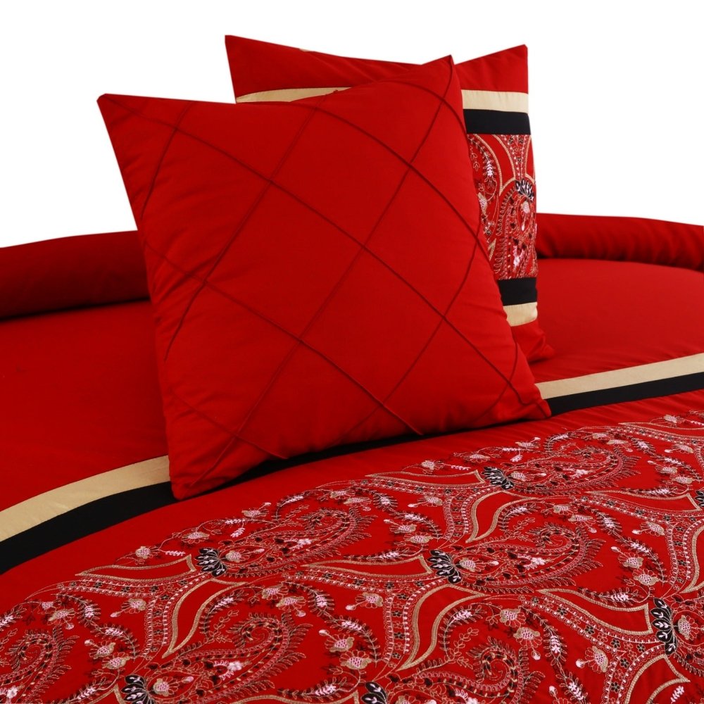 6 Pcs Luxury Embroidered Duvet Set - 1260 - myhomestyle.pk