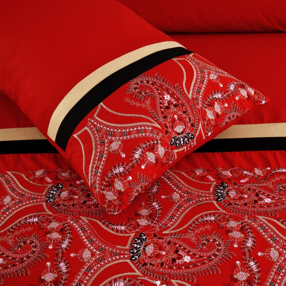 6 Pcs Luxury Embroidered Duvet Set - 1260 - myhomestyle.pk