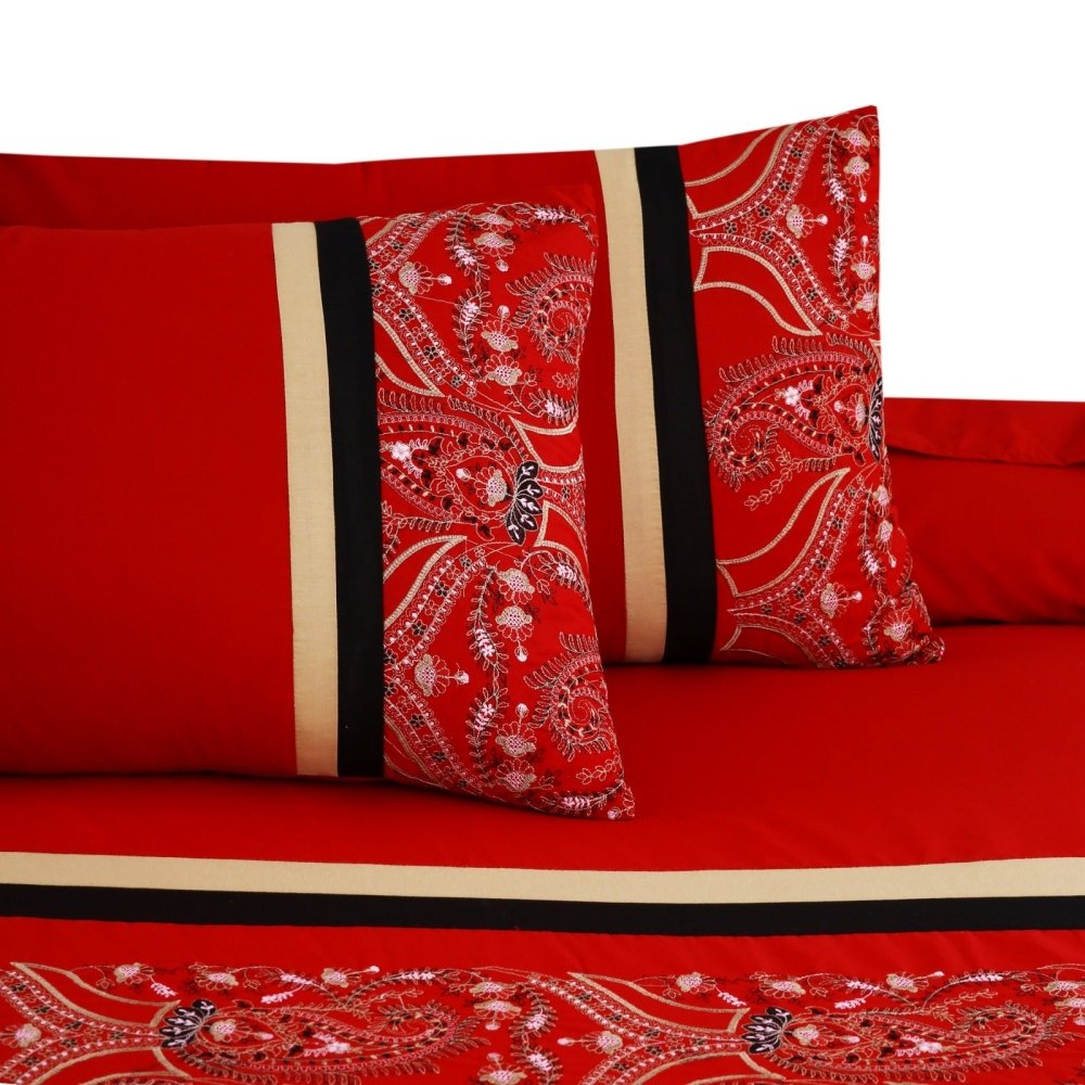 6 Pcs Luxury Embroidered Duvet Set - 1260 - myhomestyle.pk