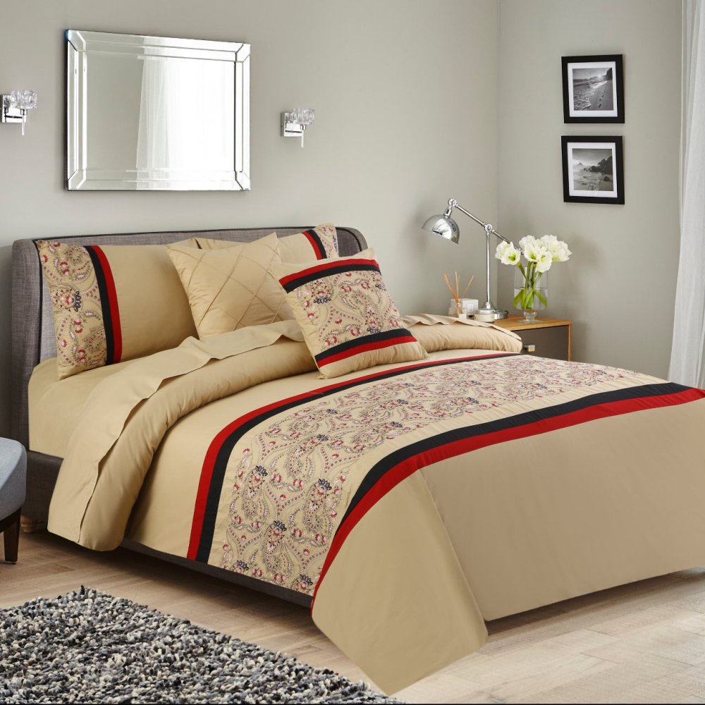6 Pcs Luxury Embroidered Duvet Set - 1261 - myhomestyle.pk