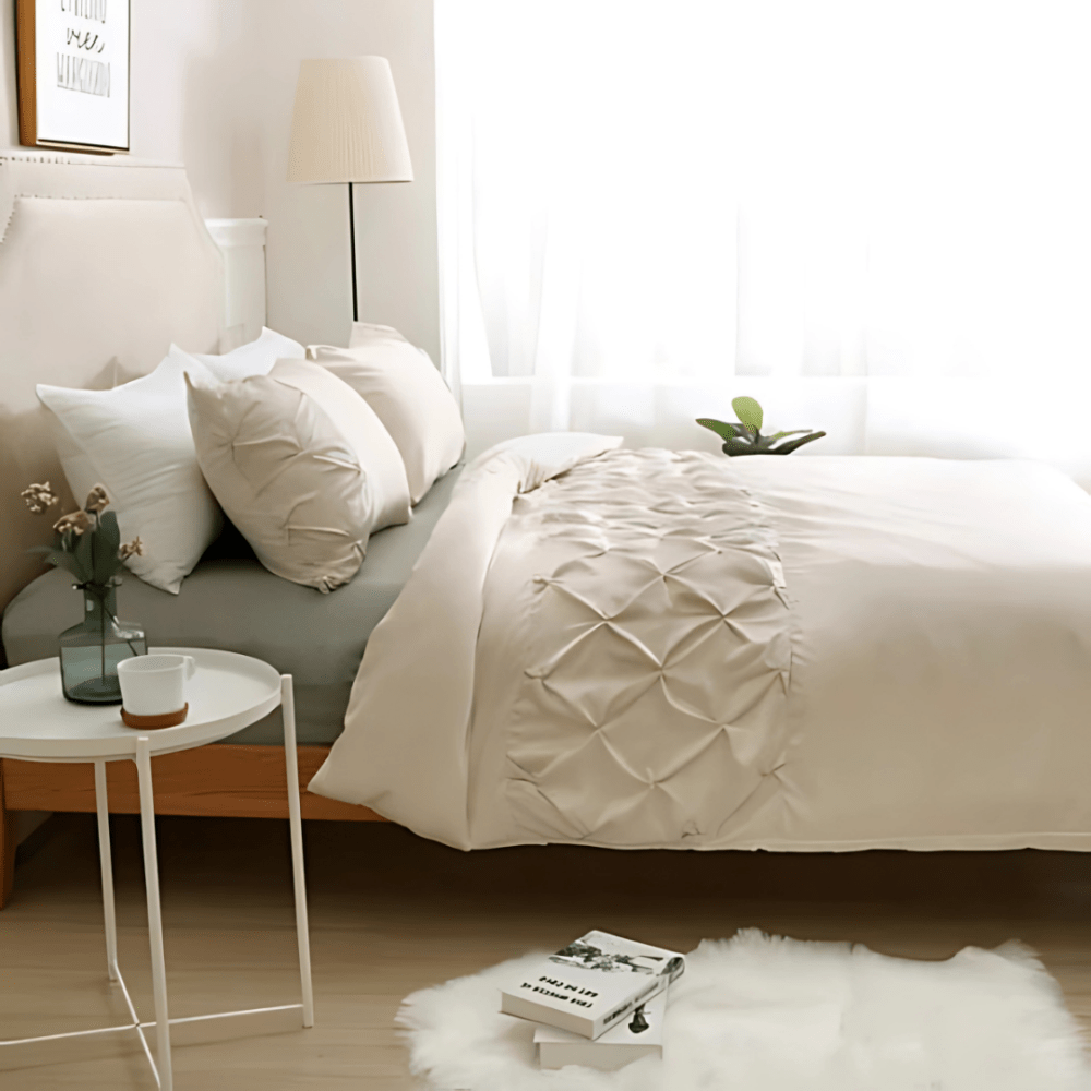 6 PCS LUXURY PINTUCK DUVET SET - 1275 - myhomestyle.pk