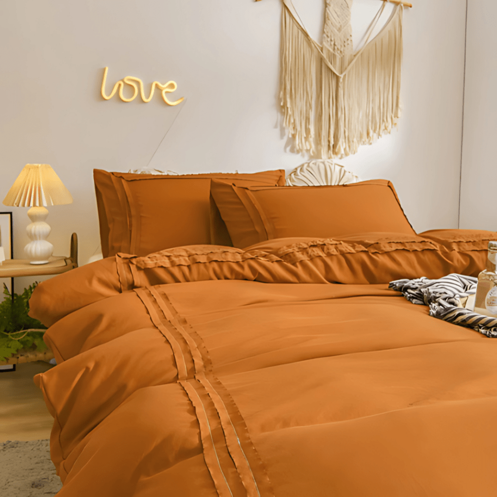 6 PCS PLEATED DUVET SET - 1271 - myhomestyle.pk