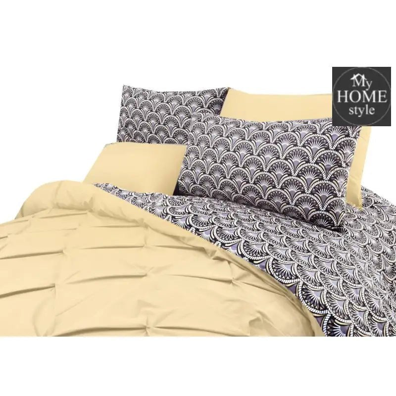 6 PC's Printed Diamond Pintuck Duvet Set - myhomestyle.pk