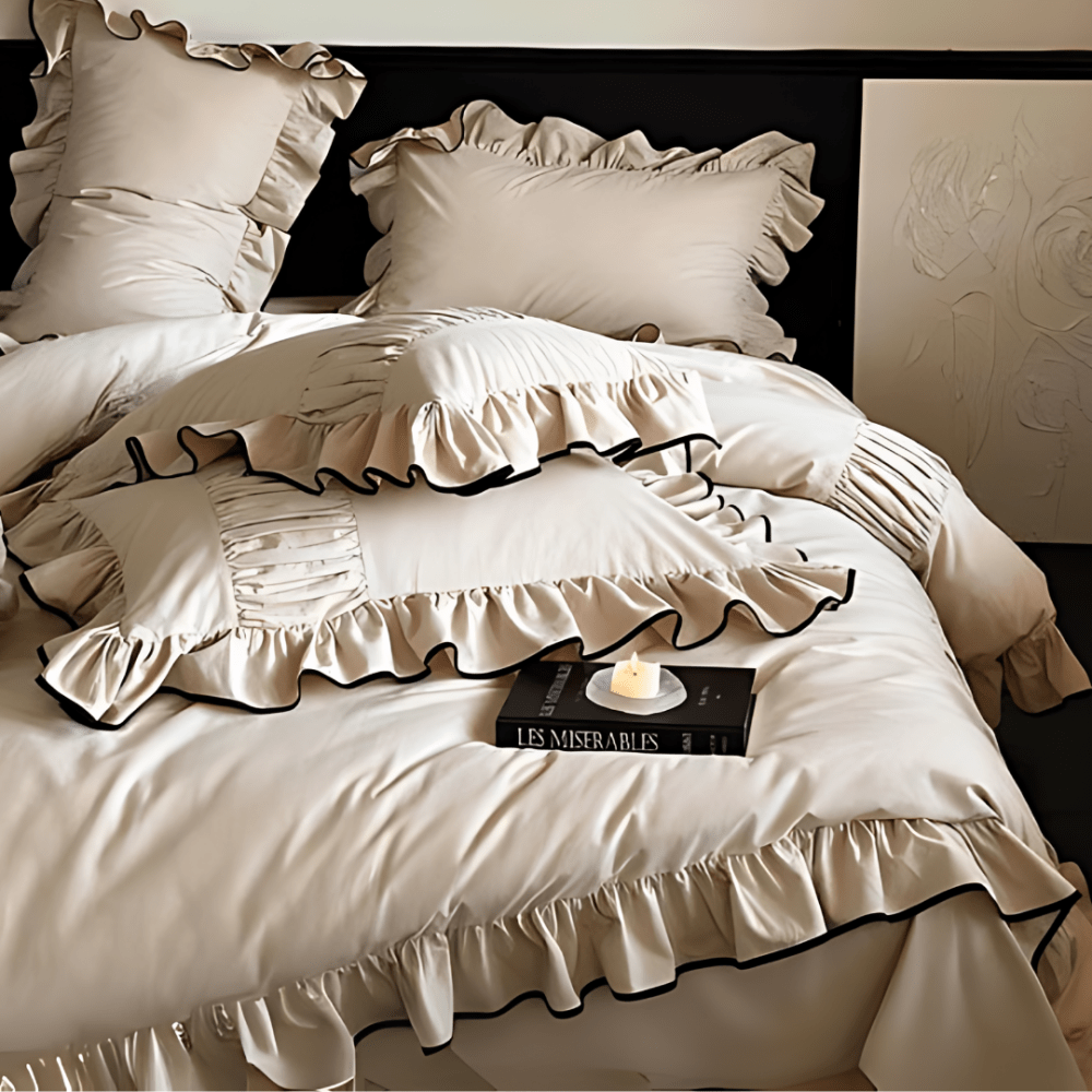 6 Pcs Ruffled Luxury Duvet Set - 1280 - myhomestyle.pk