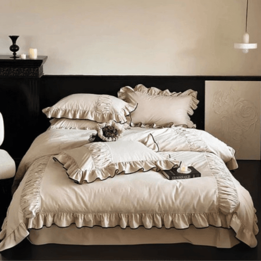6 Pcs Ruffled Luxury Duvet Set - 1280 - myhomestyle.pk