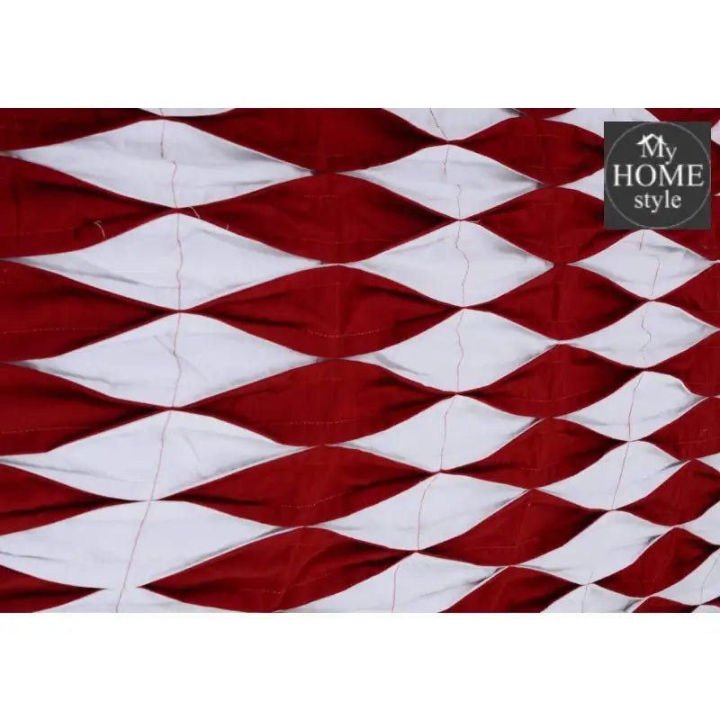 6 Pcs Twist Pleated Duvet set Red & White King size SC - myhomestyle.pk